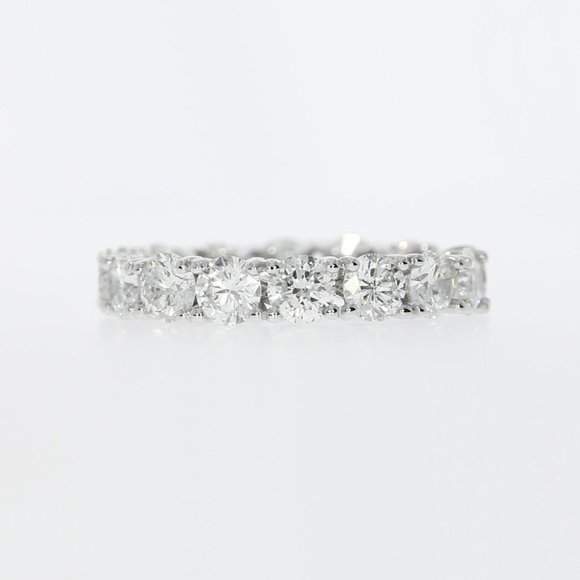Diamond Eternity Ring Round 14K White Gold 3.90 TCW D/VS2 - Picture 3 of 7
